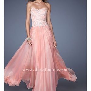 Pink la femme prom dress size 2